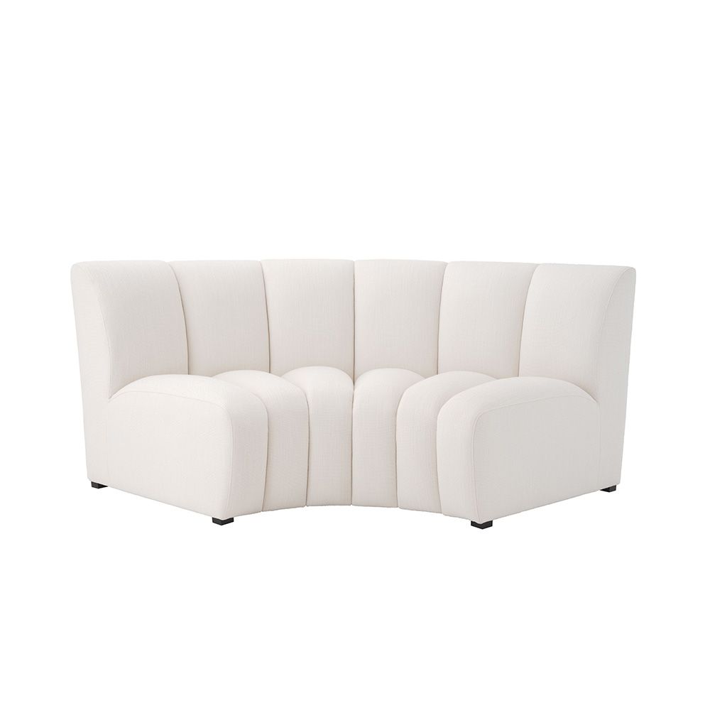 Luxurious corner sofa with fluting detail in Savona White
