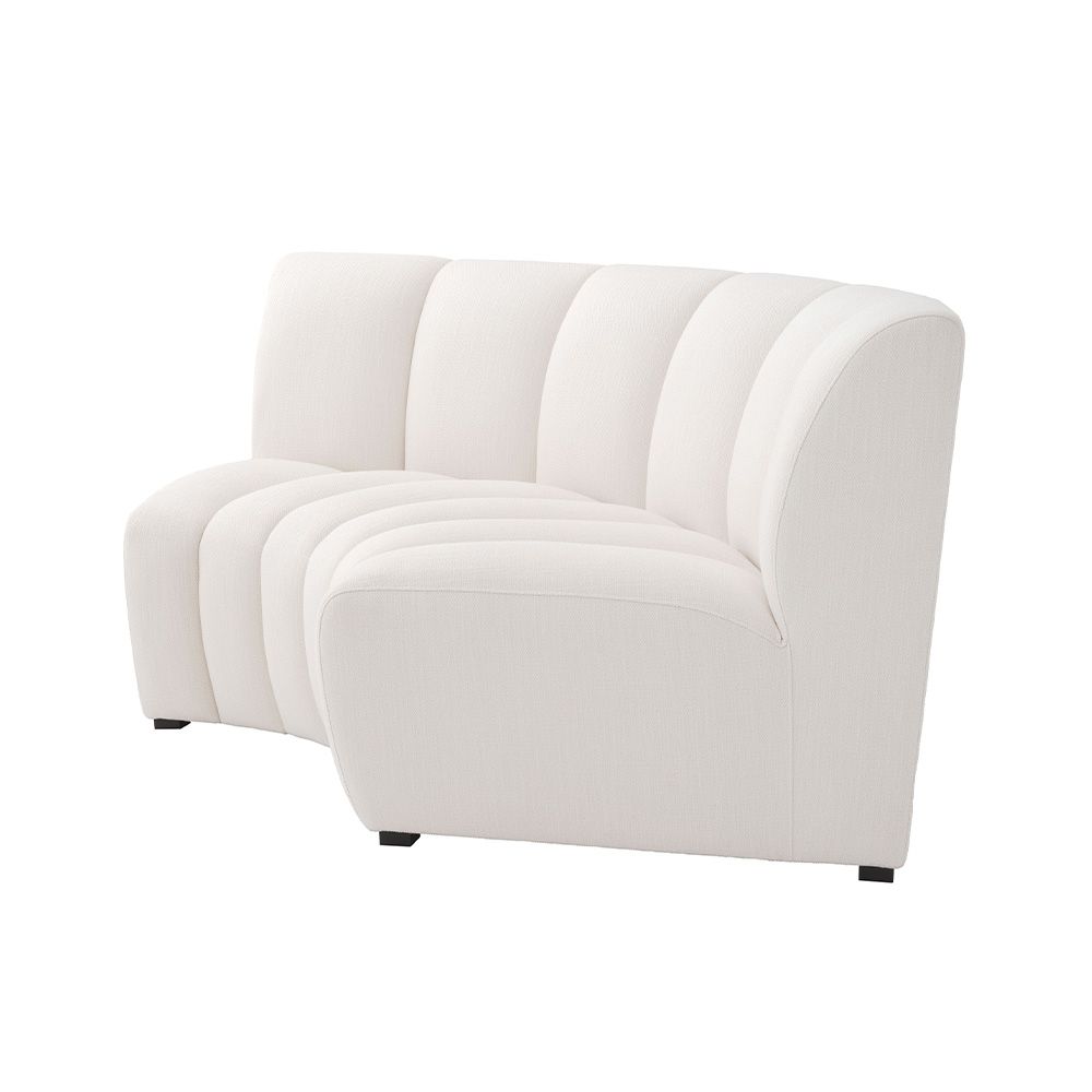 Luxurious corner sofa with fluting detail in Savona White