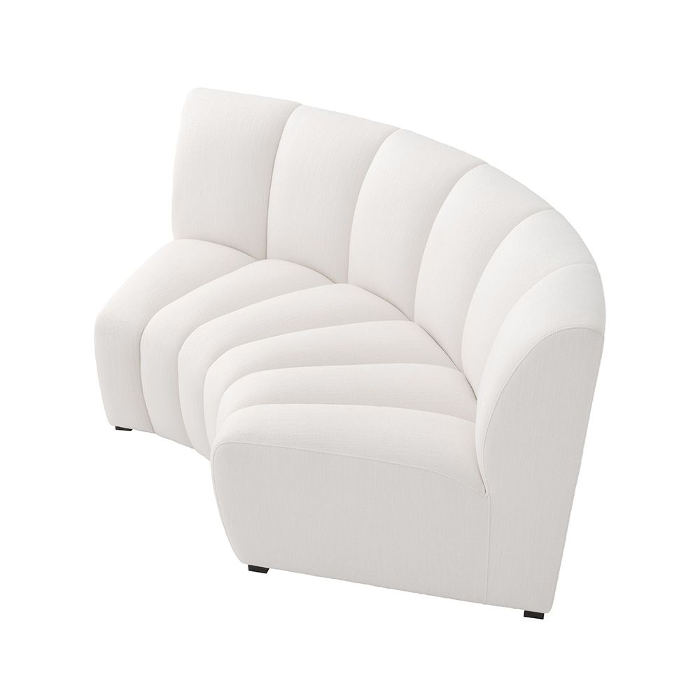 Luxurious corner sofa with fluting detail in Savona White