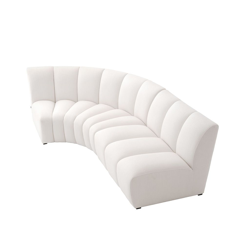 Luxurious corner sofa with fluting detail in Savona White