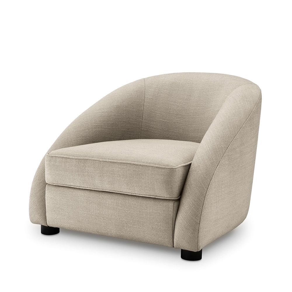Contemporary linen lounge chair by Eichholtz, upholstered in Avalon Sand fabric