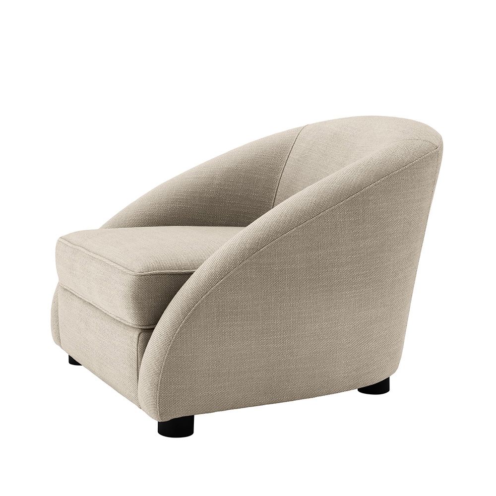 Contemporary linen lounge chair by Eichholtz, upholstered in Avalon Sand fabric
