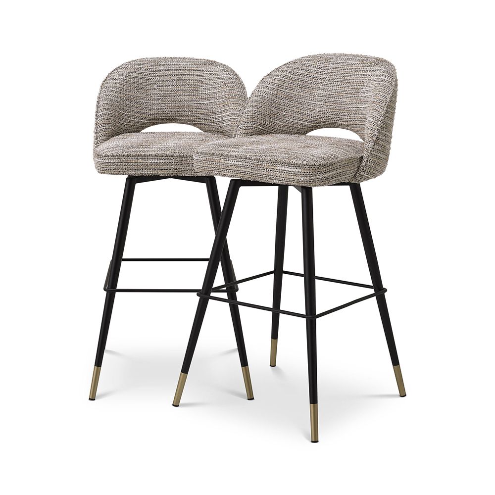 Eichholtz Cliff Bar Stool - Mademoiselle Beige - Set Of 2