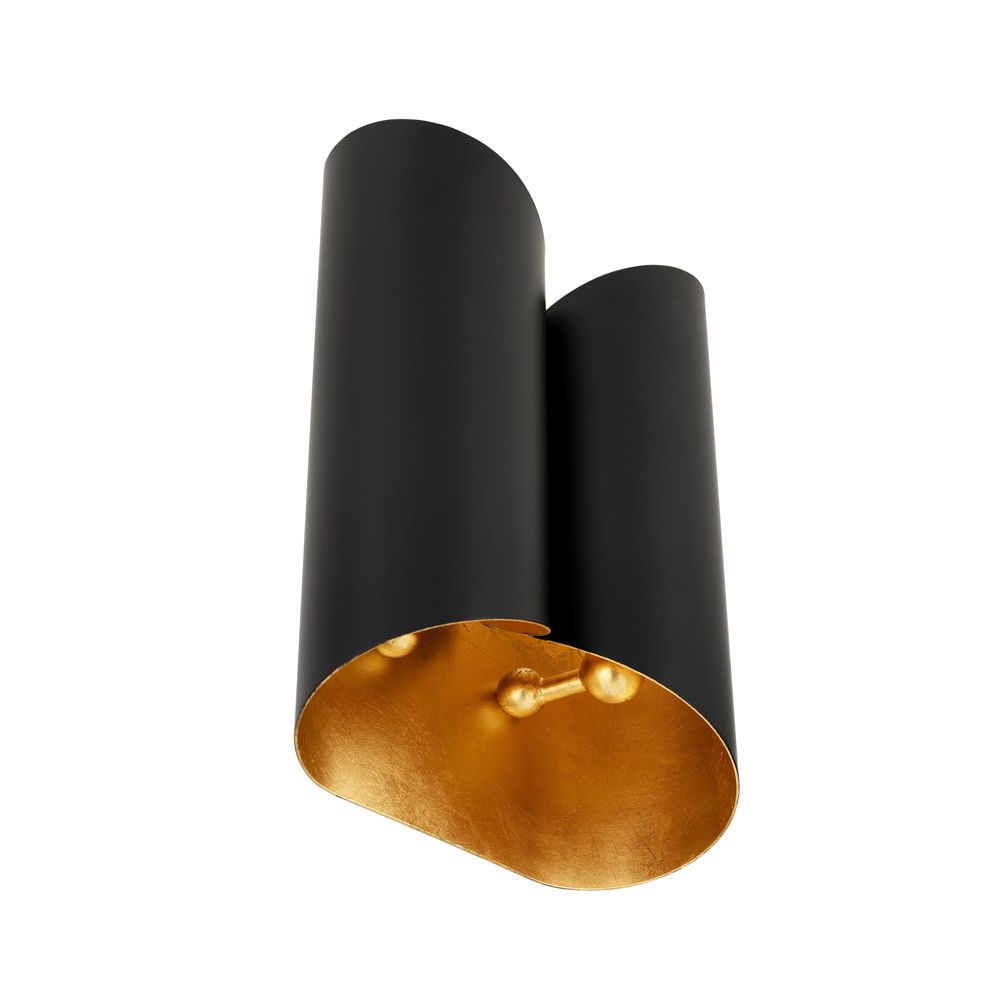 A chic black and gold wall lamp