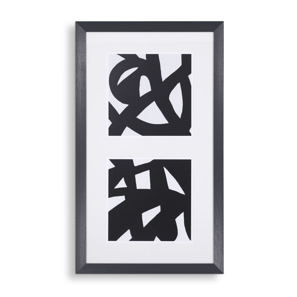 Set of 2 large monochrome abstract prints by Eichholtz
