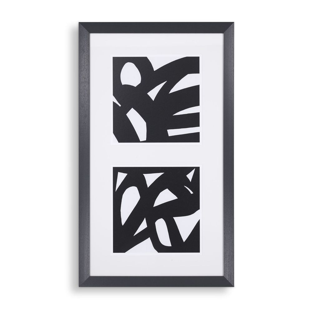 Set of 2 large monochrome abstract prints by Eichholtz