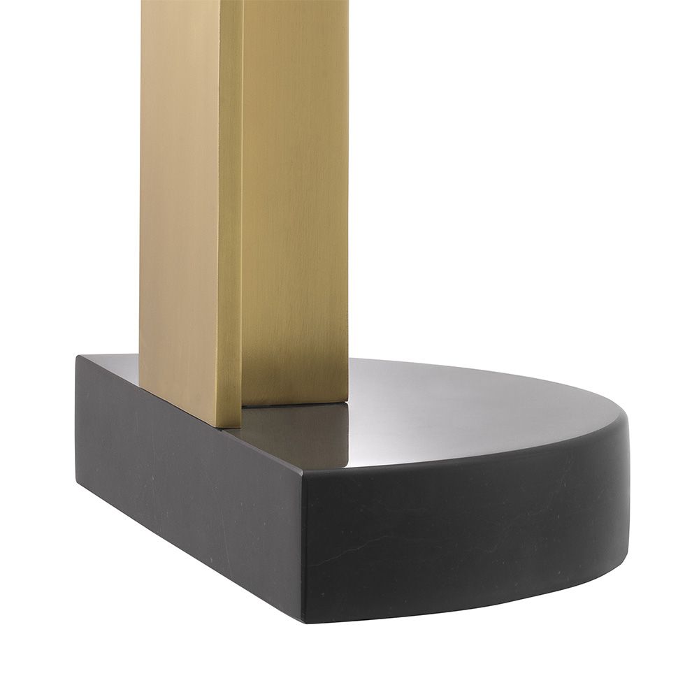 Sculptural and glamorous table lamp with black marble base