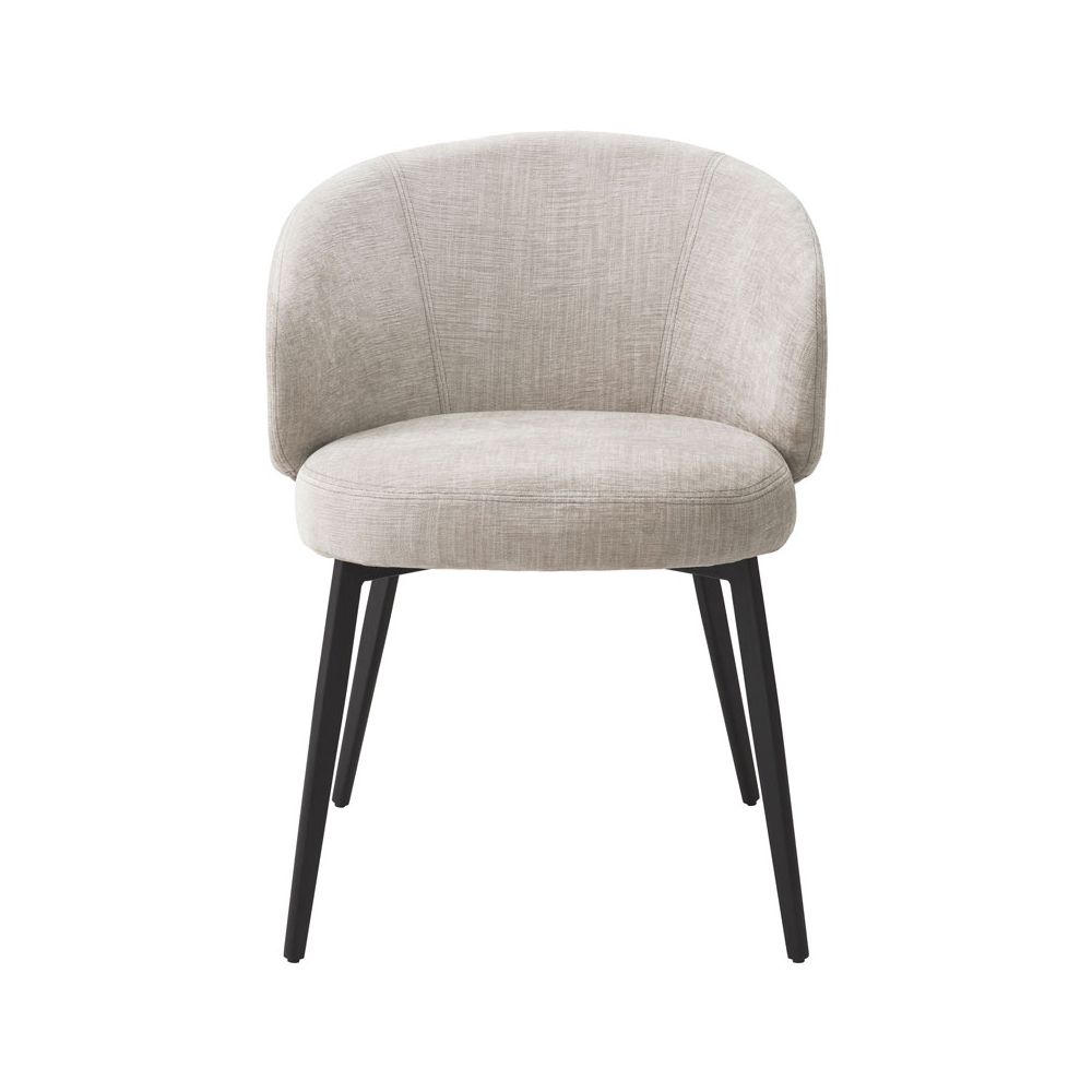 Stylish dining chairs upholstered in sisley beige