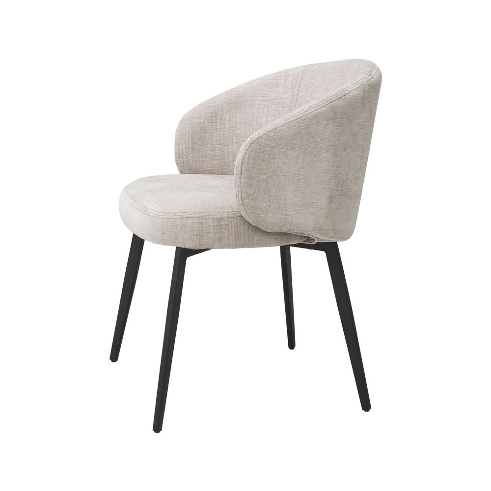 Stylish dining chairs upholstered in sisley beige