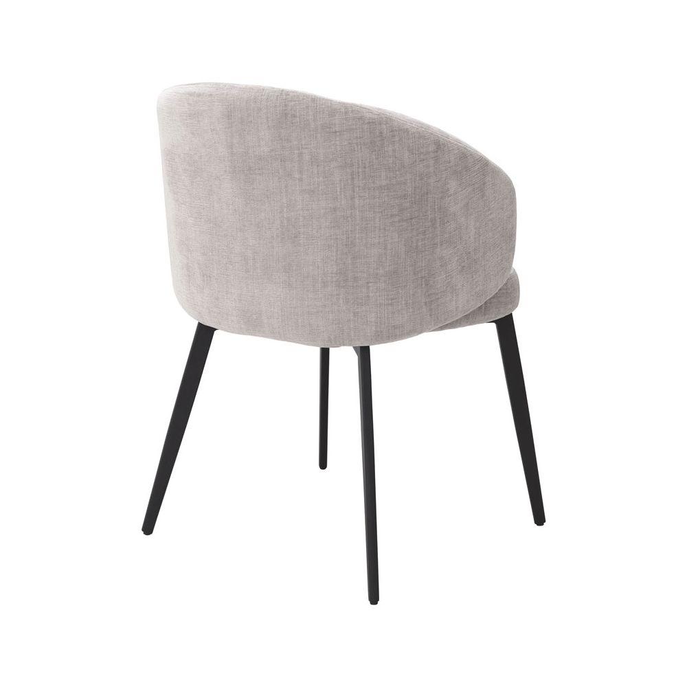 Sophisticated dining chairs with armrest, upholstered in sisley grey