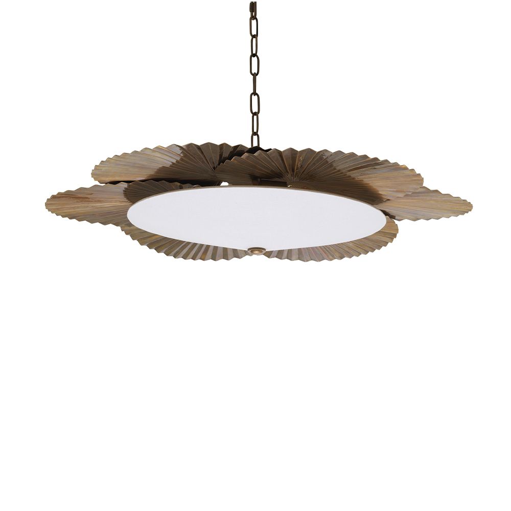 Dazzling ceiling light with brass fan effect design