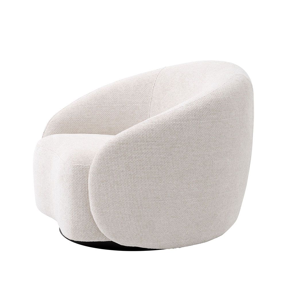Cosy curve appeal armchair in off-white upholstery