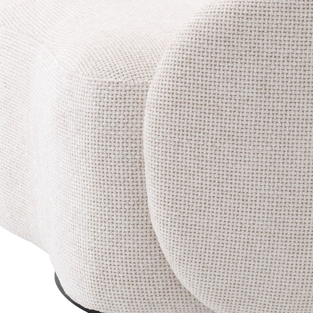 Cosy curve appeal armchair in off-white upholstery