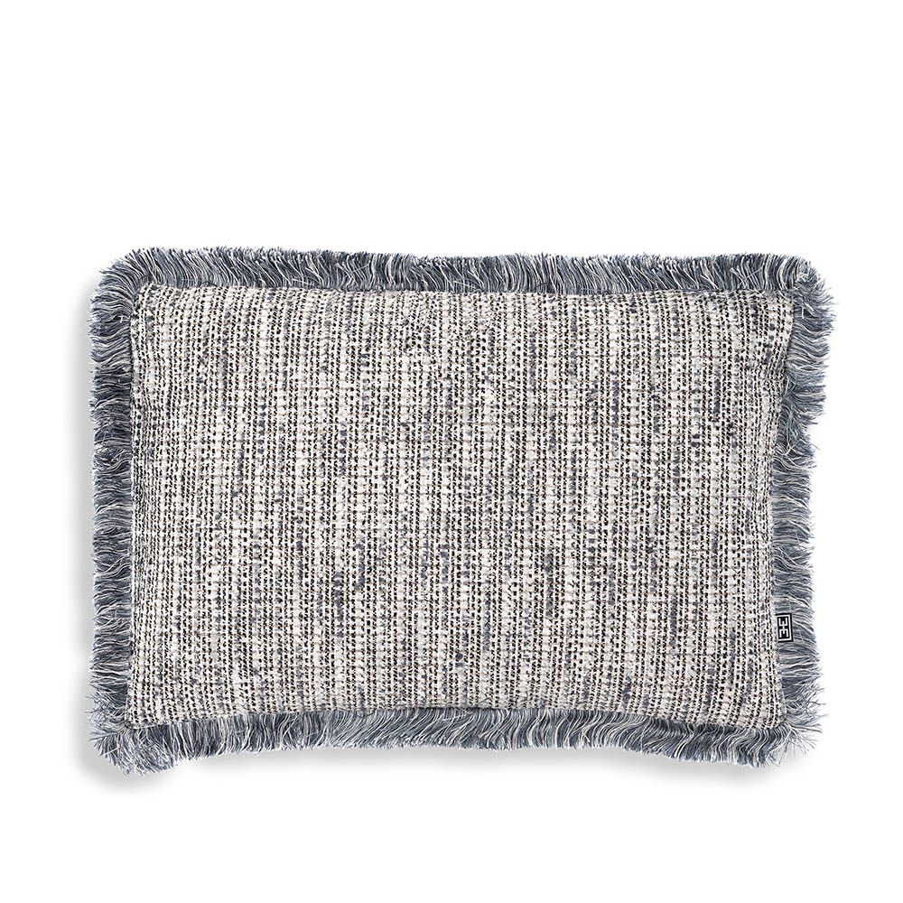 A luxury blue cushion by Eichholtz with fringing