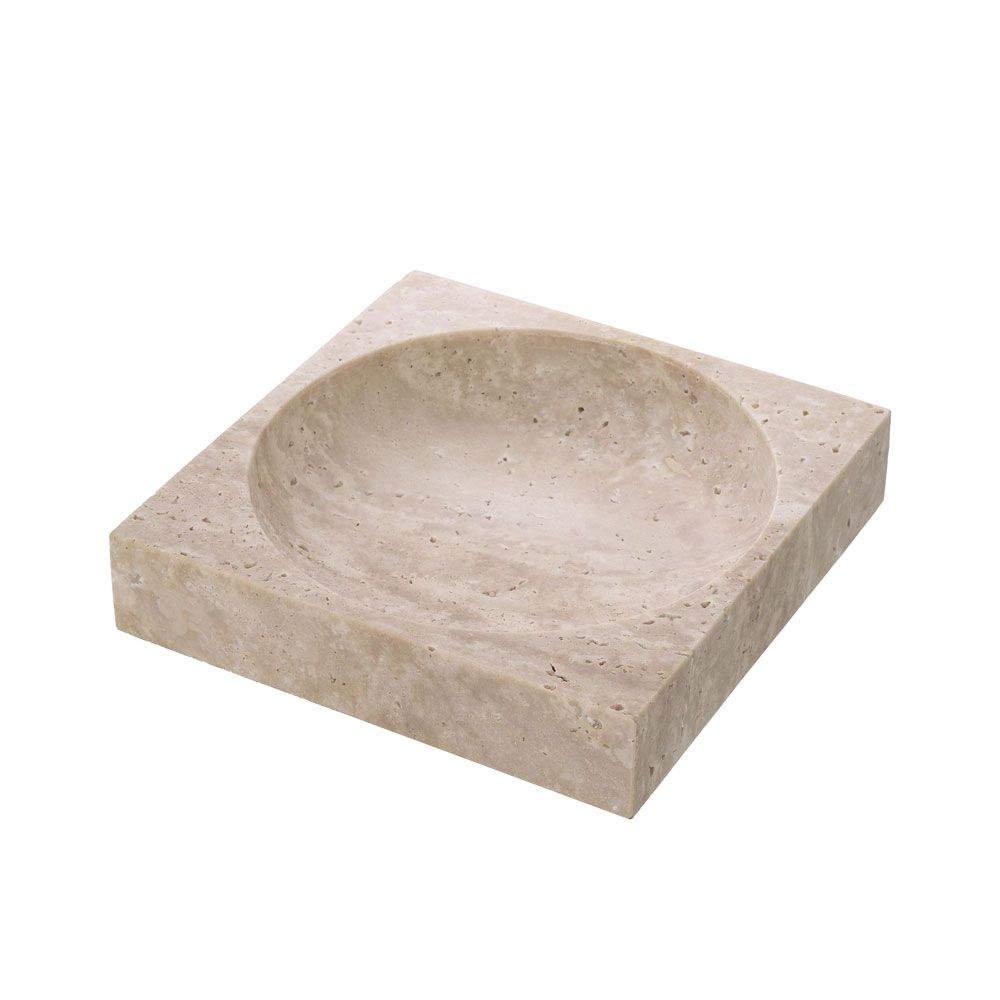 Luxurious square travertine bowl