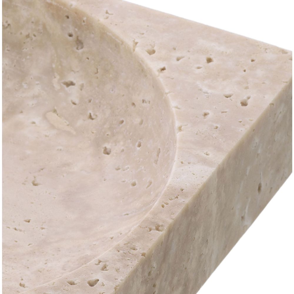 Luxurious square travertine bowl