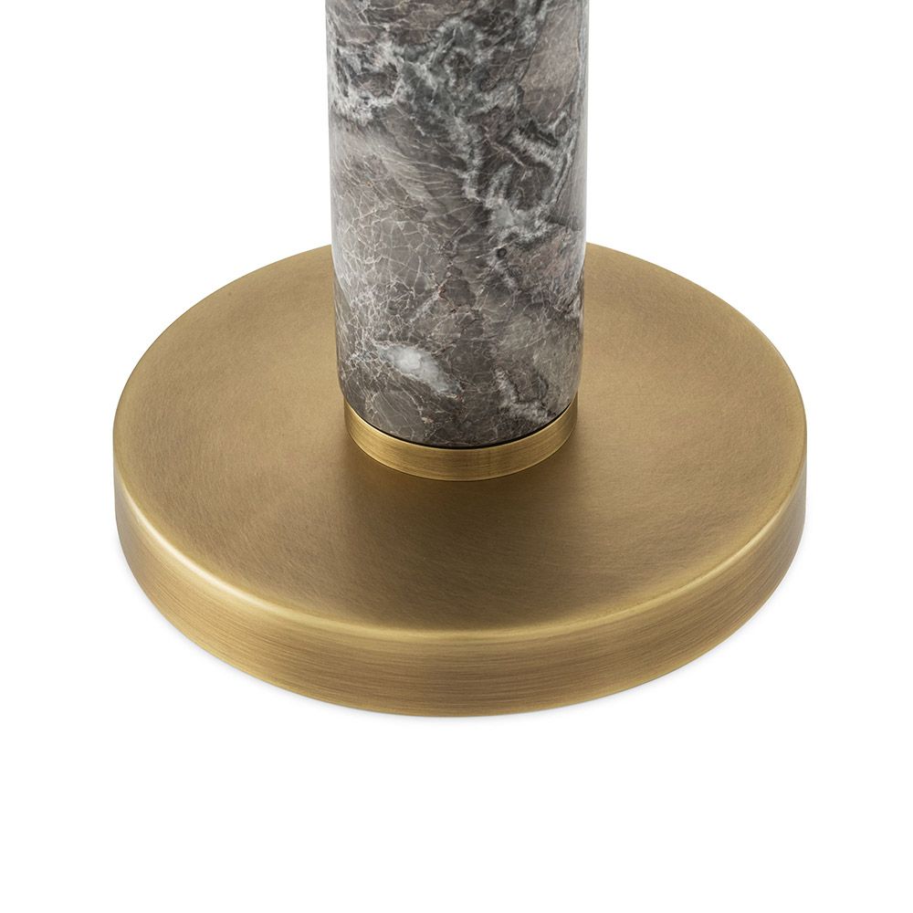 Glamorous side lamp with rounded shade and grey marble base