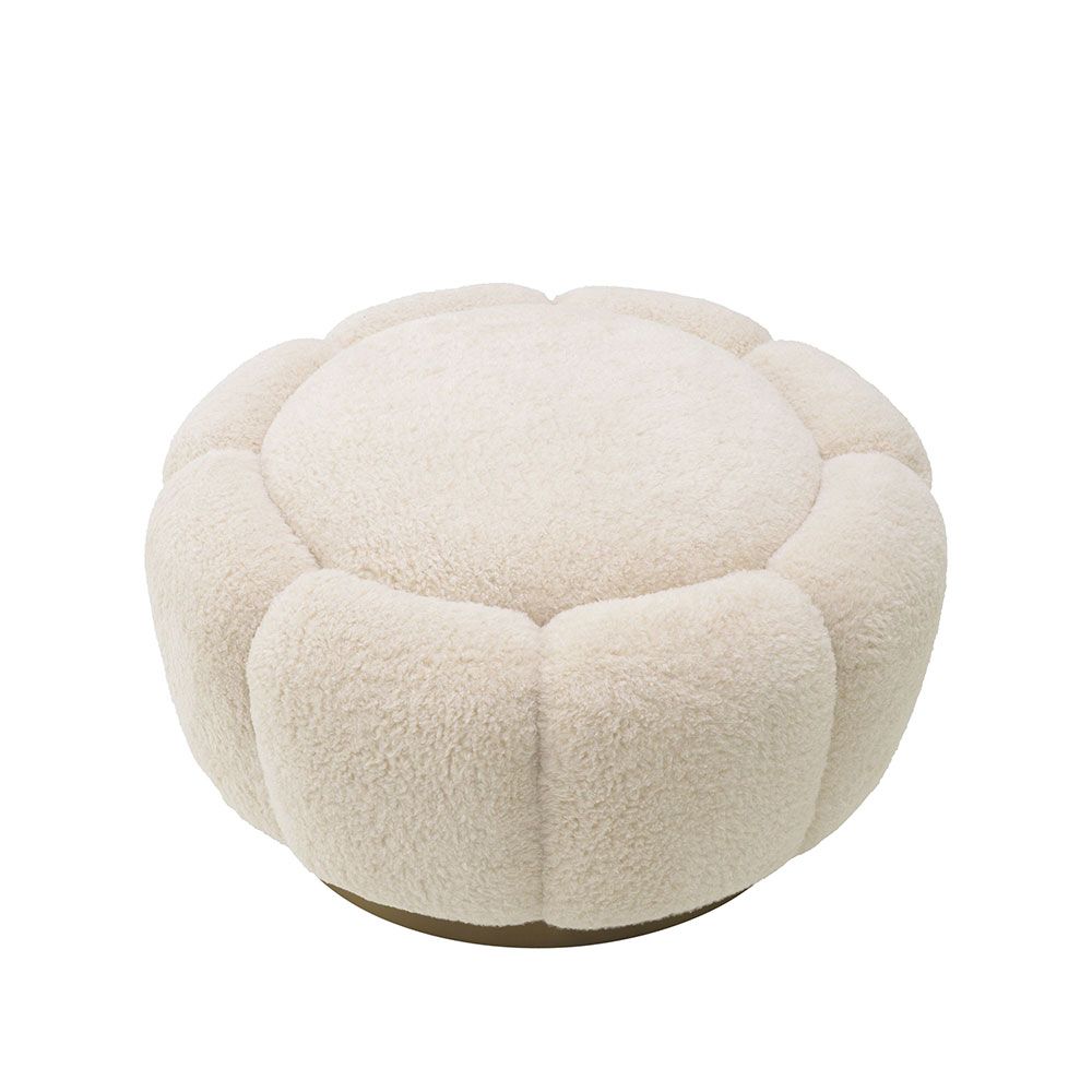 Cosy and stylish ottoman with brushed brass base