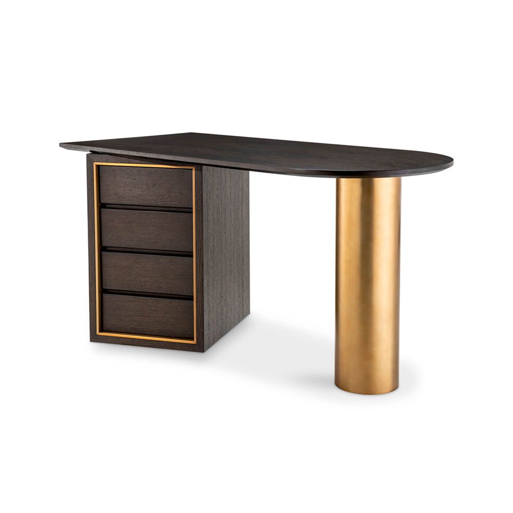 opulent desk, reconfigurable for both right and left-handed workers