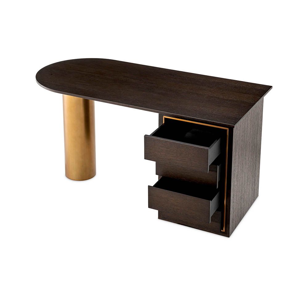 opulent desk, reconfigurable for both right and left-handed workers