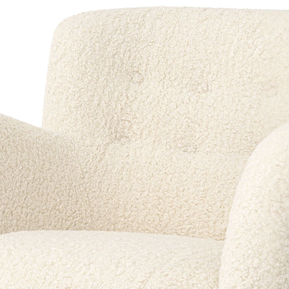 Dreamy wool effect armchair available in cream and sand finishes