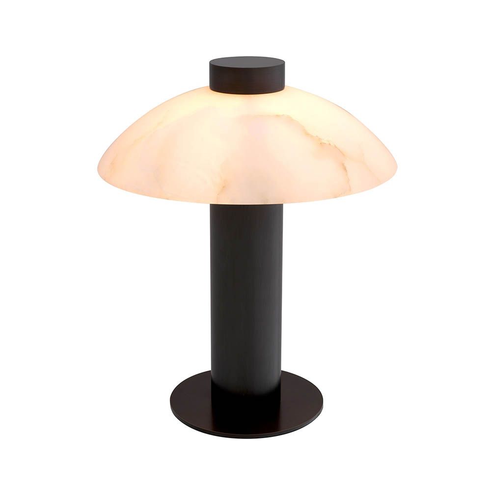 bronze side lamp with lovely alabaster shade