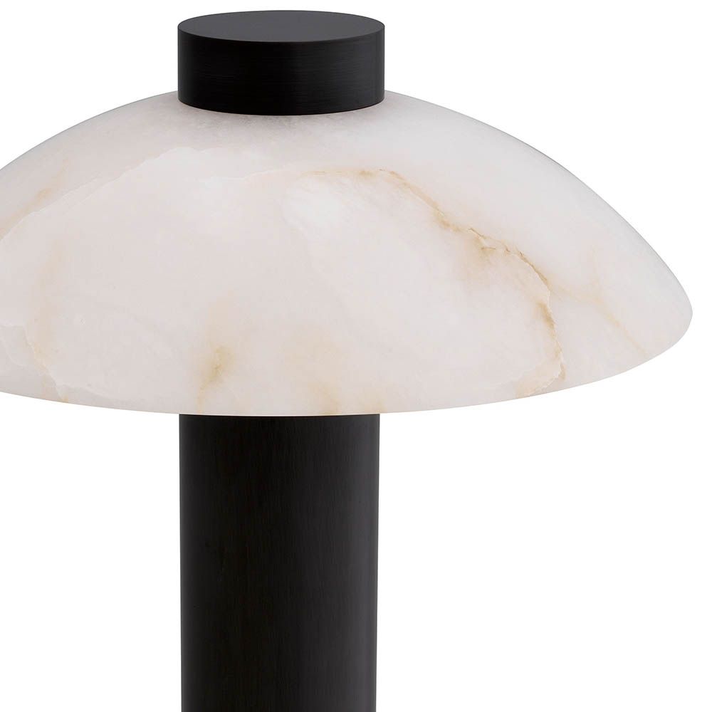 bronze side lamp with lovely alabaster shade