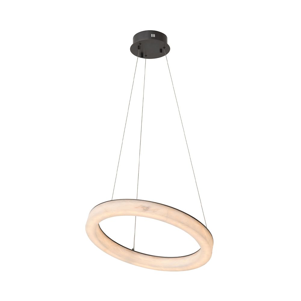 A luxurious, statement chandelier by Eichholtz with alabaster details and a beautiful bronze highlight finish