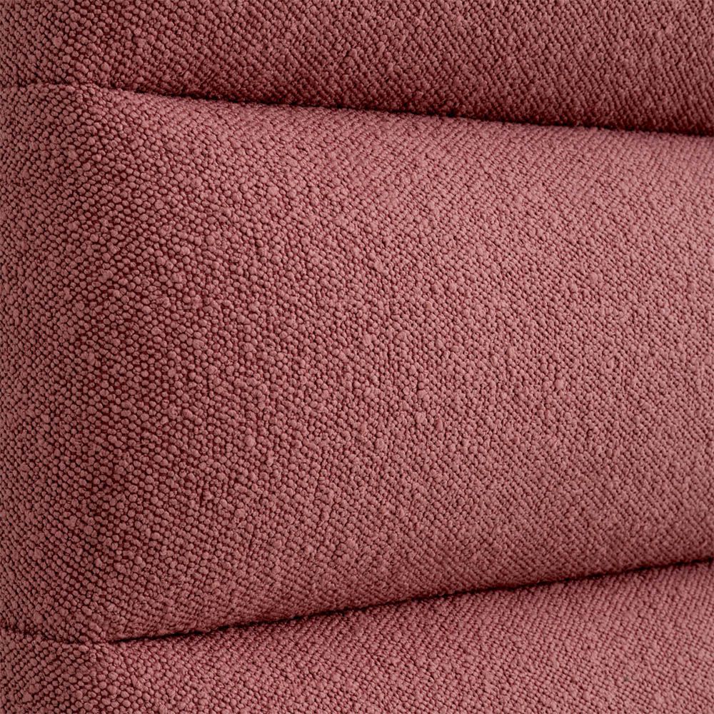 Gorgeous boucle rose headboard with horizontal fluting details