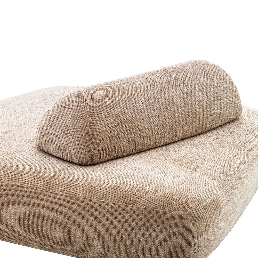 Luxuriously curvaceous sofa in soft lyssa sand upholstery