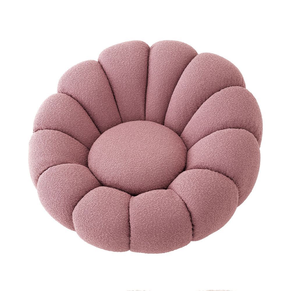 A luxurious swivel chair by Eichholtz with a flower-like design and brushed brass base