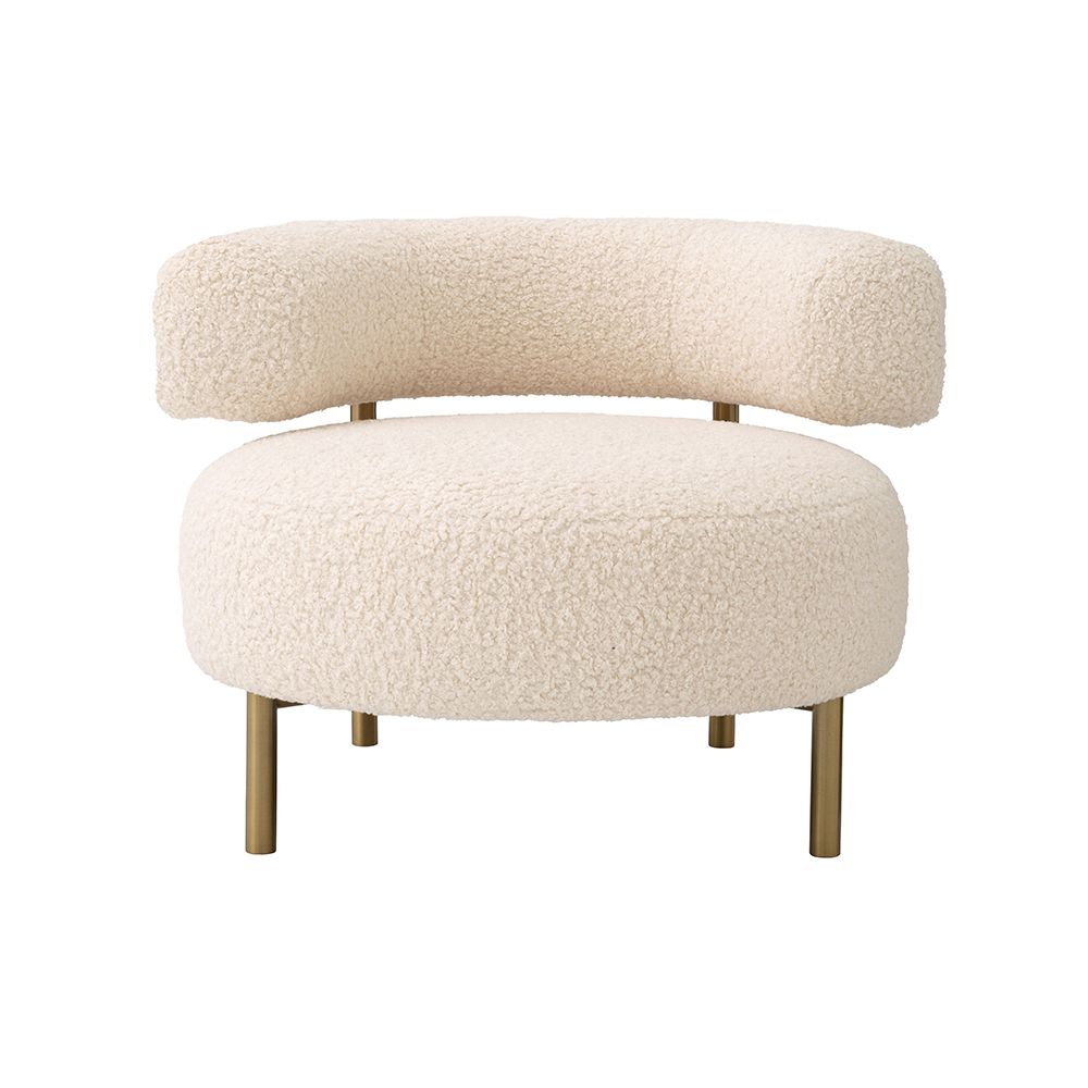 A glamorous chair by Eichholtz with a luxury upholstery and brushed brass legs 