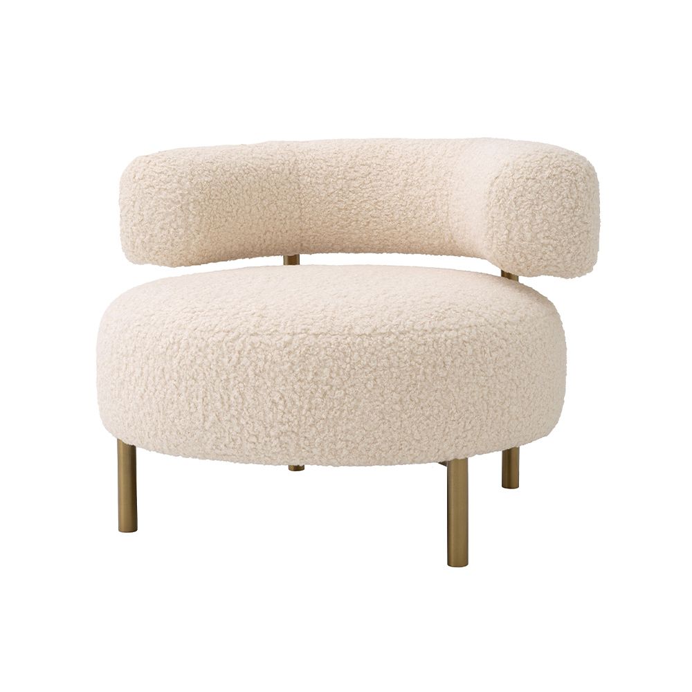 A glamorous chair by Eichholtz with a luxury upholstery and brushed brass legs 