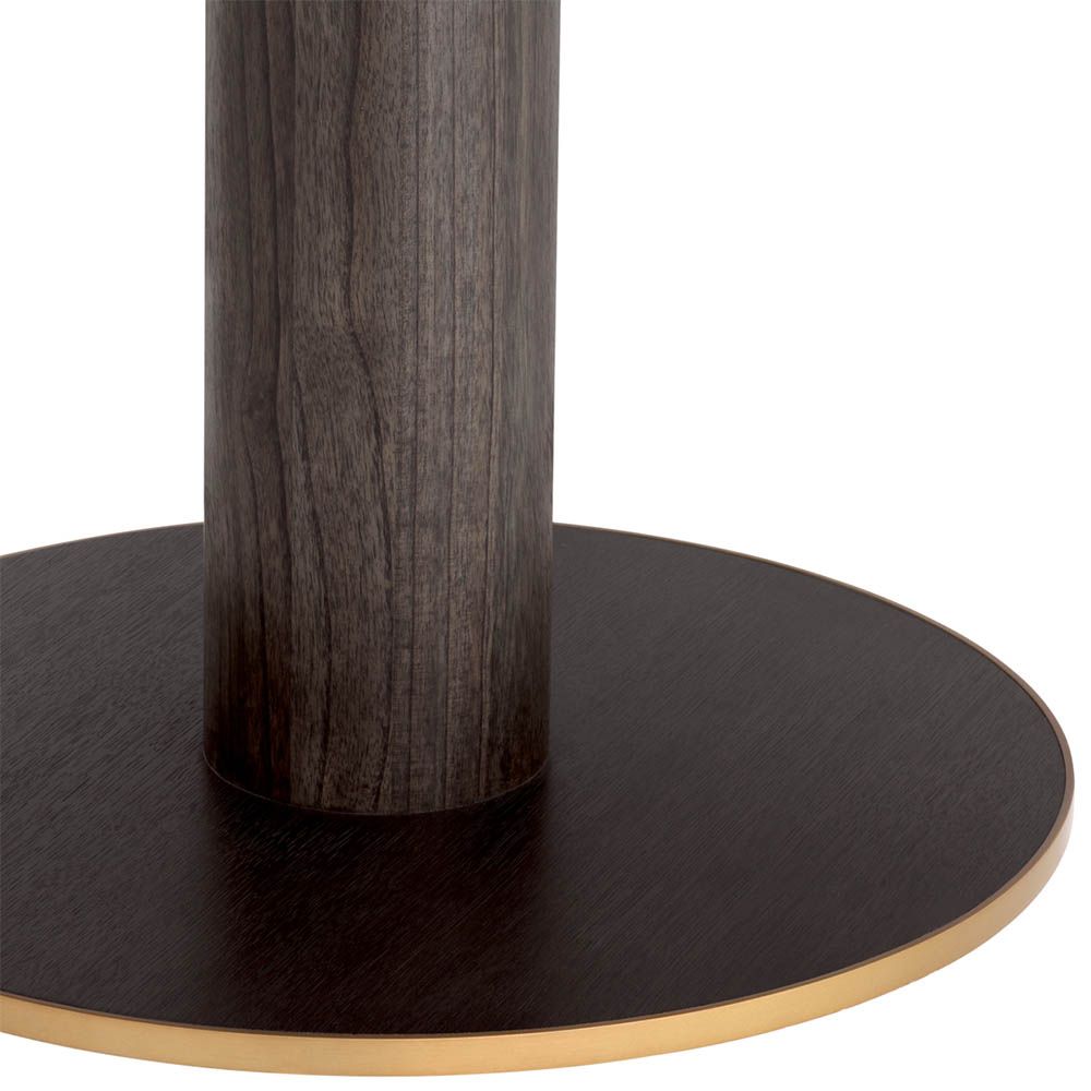 luxurious round dining table with gold platform

