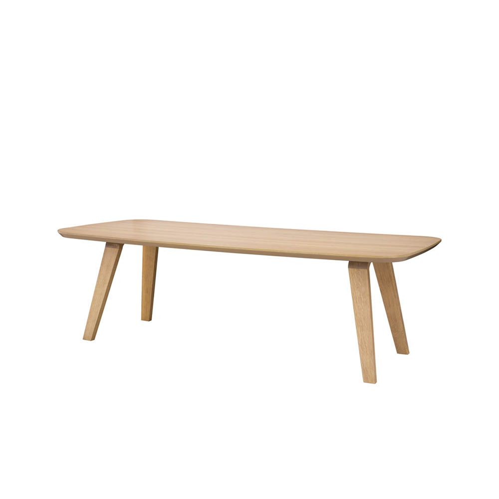 gorgeous natural wood dining table with curved edges 