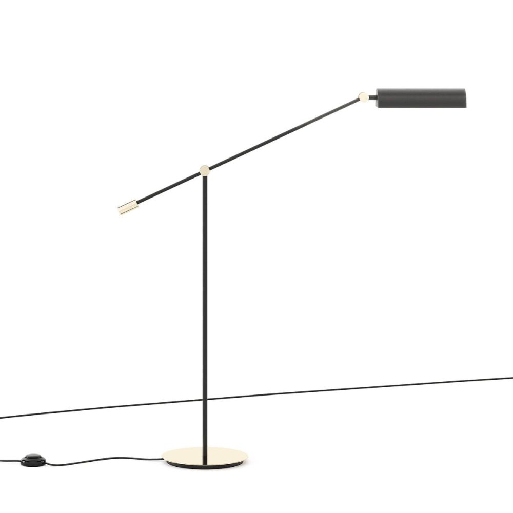 Modern industrial style floor lamp with black lampshade