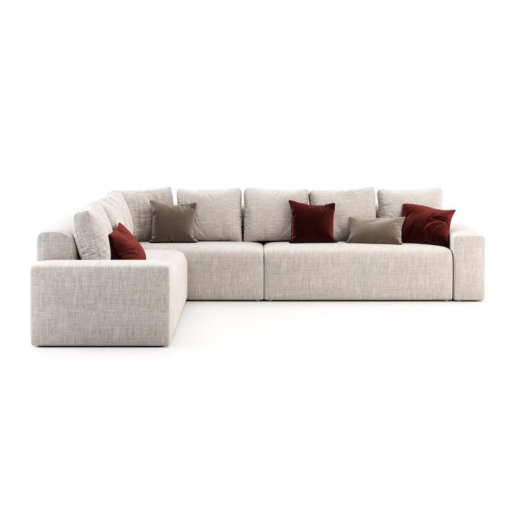 A luxurious linen corner sofa in Xangai Beige fabric