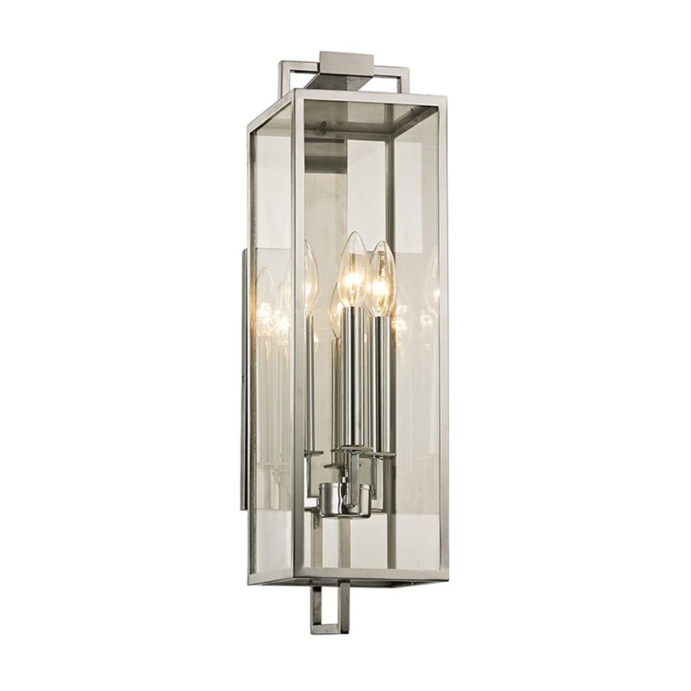 Classic contemporary polished stainless steel lantern