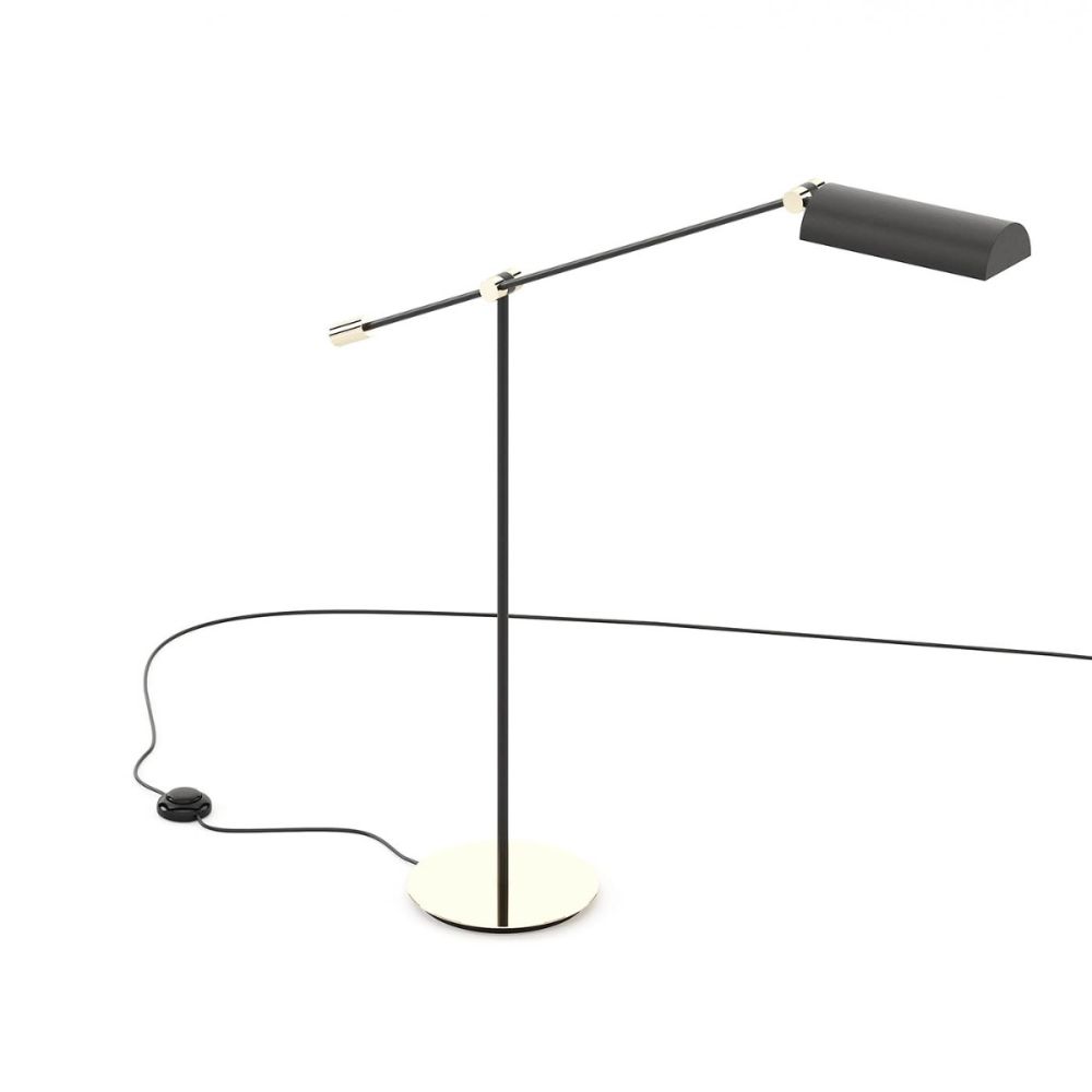 Modern industrial style floor lamp with black lampshade