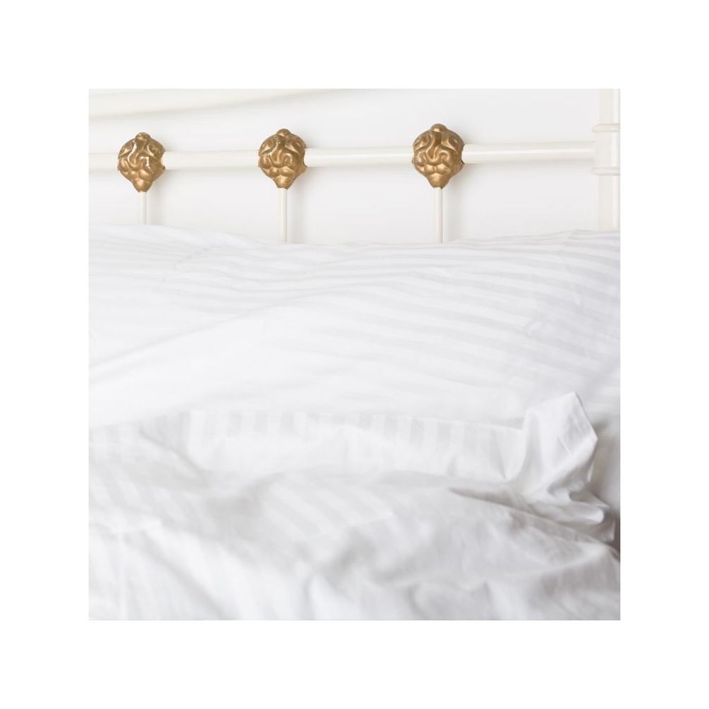 Luxury hotel satin stripe 300tc white duvet cover