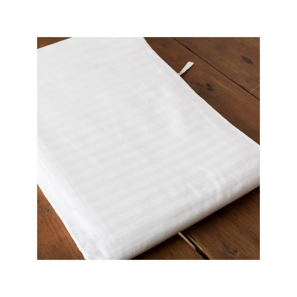 Luxury hotel satin stripe 300tc white duvet cover