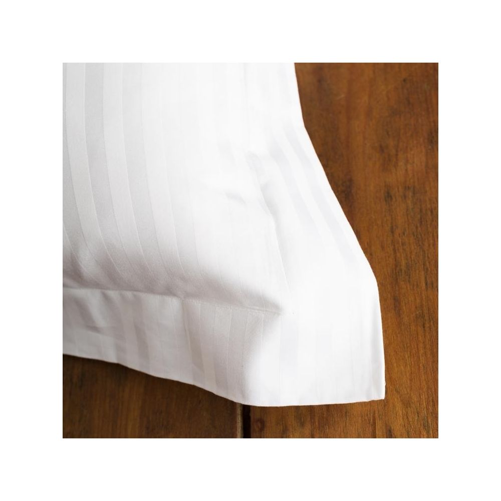 Luxury hotel satin stripe 300tc white oxford pillowcases