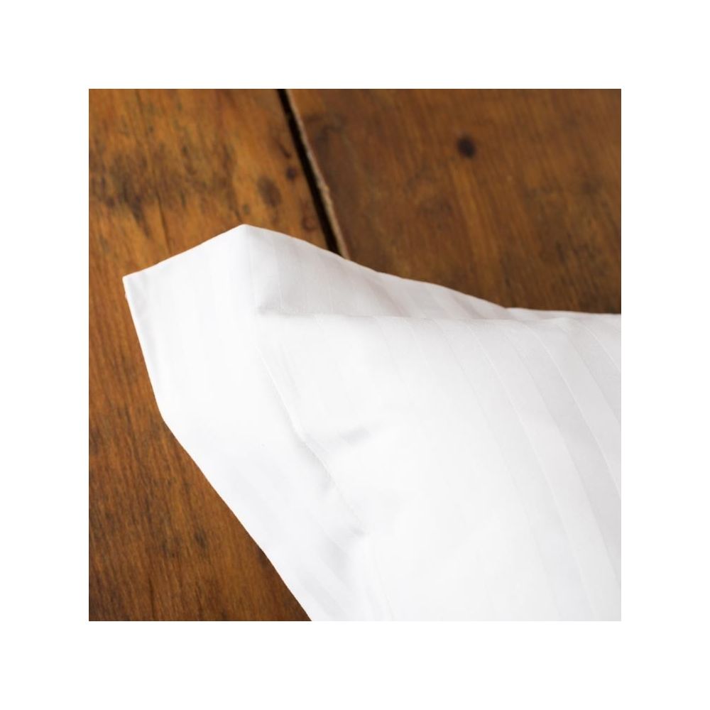 Luxury hotel satin stripe 300tc white oxford pillowcases