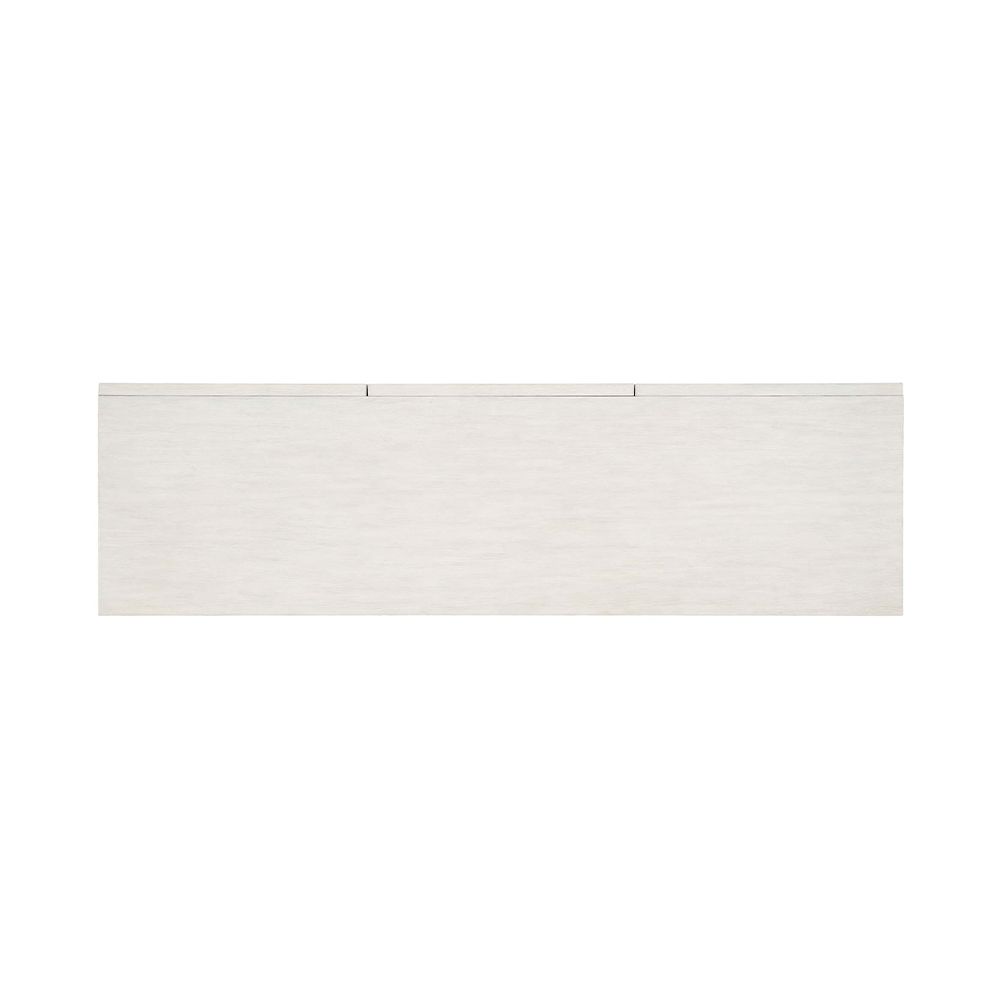 A sophisticated dresser from Bernhardt with a two toned white and grey finish, brushed stainless steel handles and nine soft closing drawers