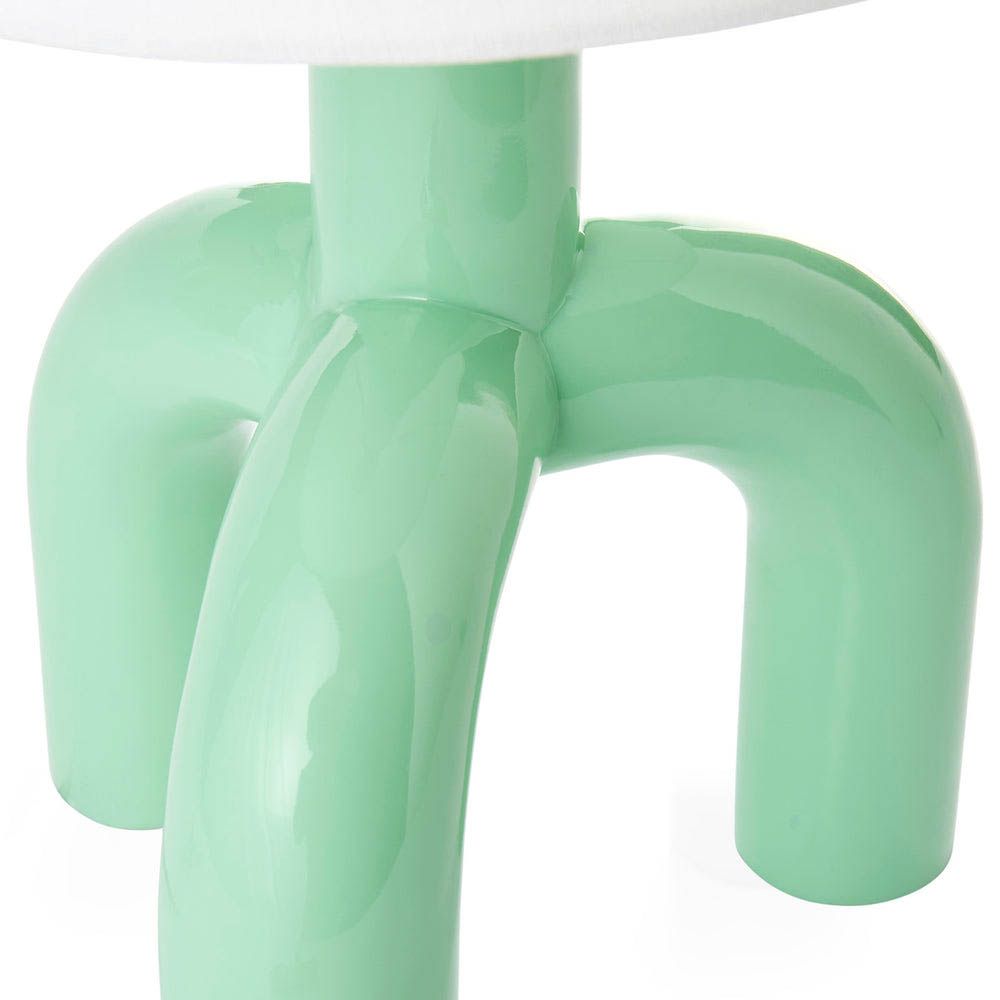 Exquisite, contemporary tripod design table lamp in mint colour