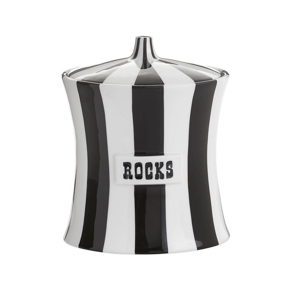 Striking black and white canister with lid