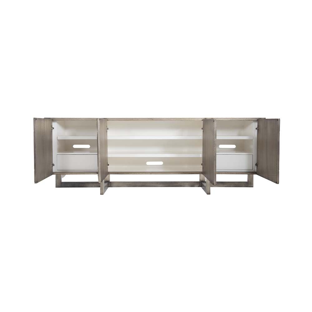 Art Deco inspired entertainment unit that's made from teak