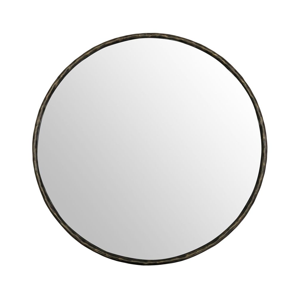 A luxurious round antique bronze mirror
