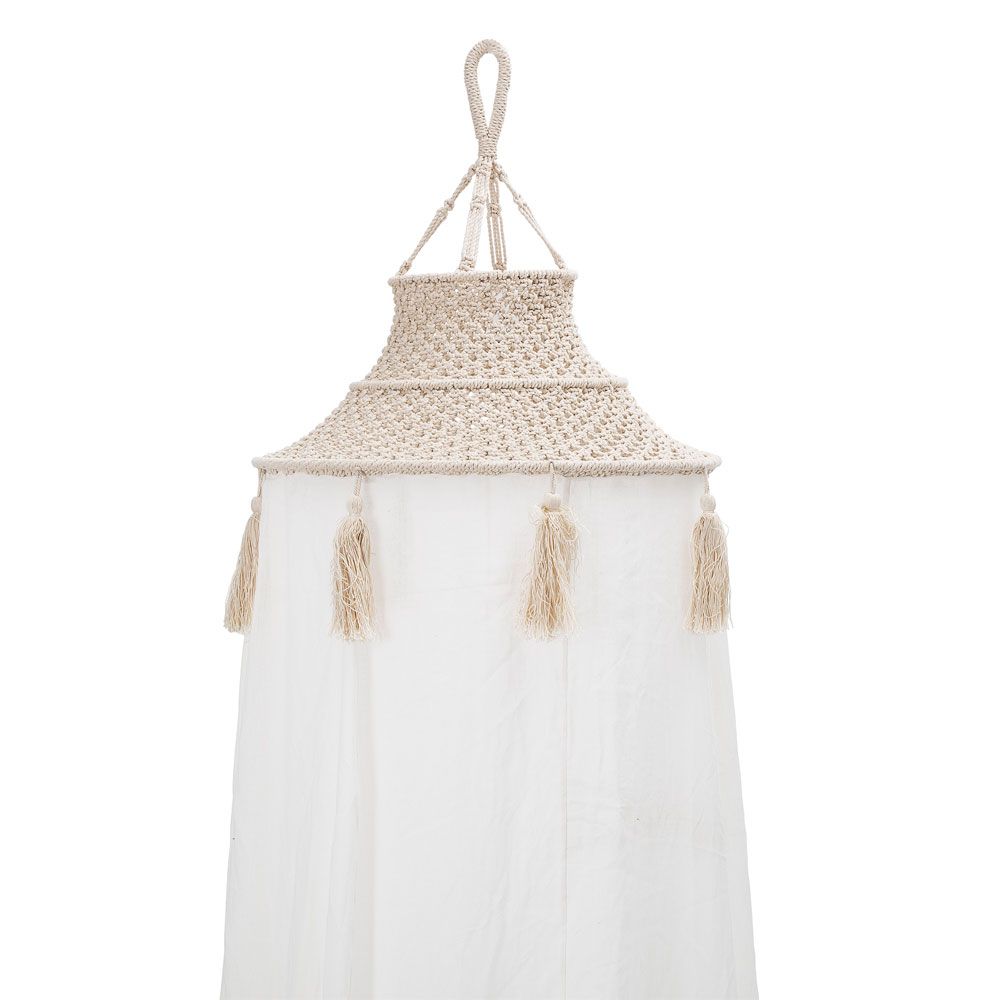 A luxurious white cotton kids canopy 