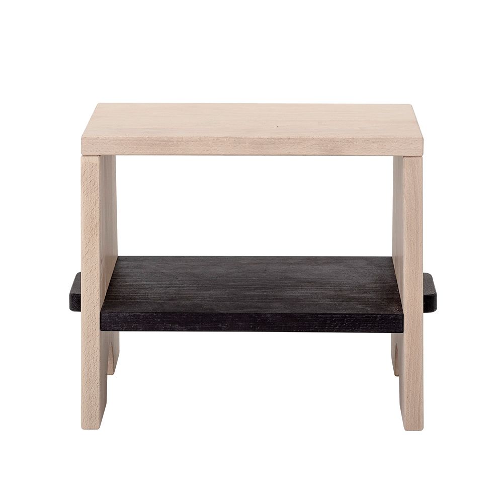 A small natural beechwood stool, footrest, step ladder for kids 